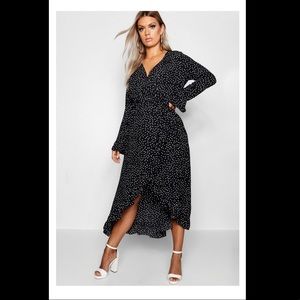 Polka dot wrap dress